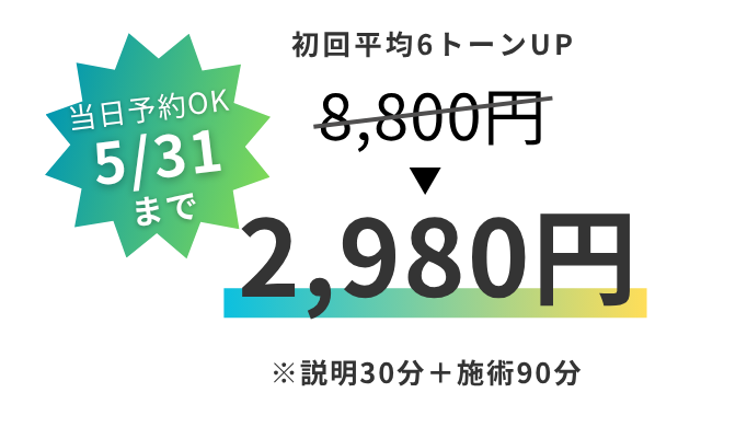 ホワイトニング体験 5/31まで8,800円→2,980円
